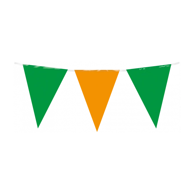Vlaggenlijn oranje groen 10 meter