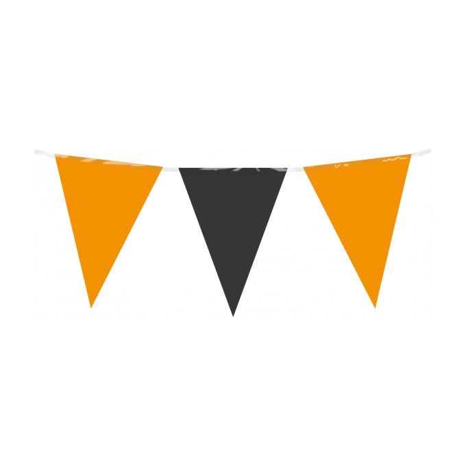 Vlaggenlijn oranje zwart 10 meter