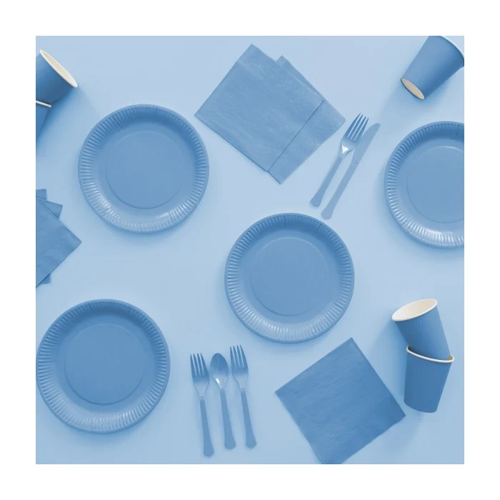 Papieren bekers licht blauw 8 stuks