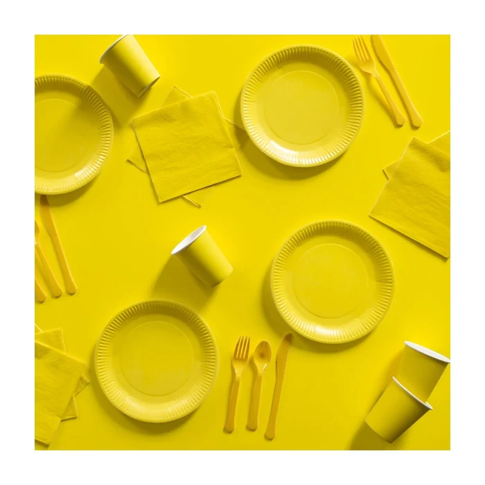 Papieren servetten geel 20 stuks 33x33cm