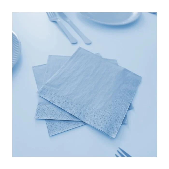 Papieren servetten licht blauw 20 stuks 33x33cm