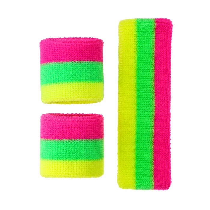 Zweetband set neon meerkleurig
