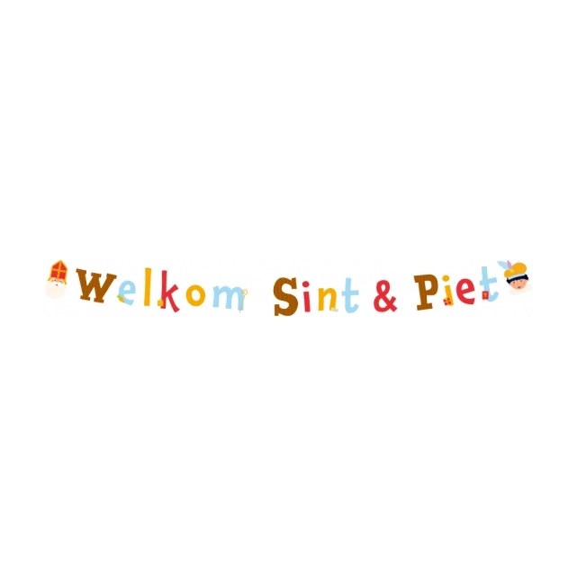 Letterslinger Welkom Sint & Piet 150cm