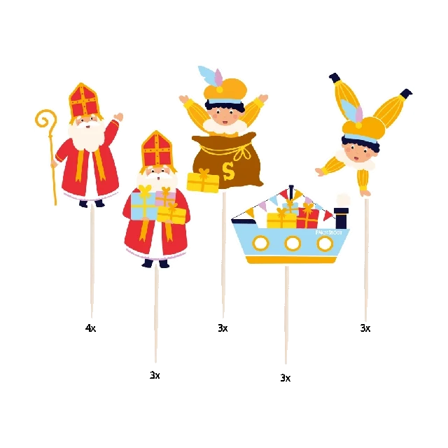Cocktail prikkers - Sinterklaas - 16 stuks