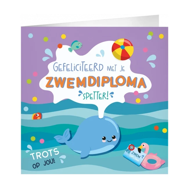 XL Wenskaart Gefeliciteerd met je zwemdiploma