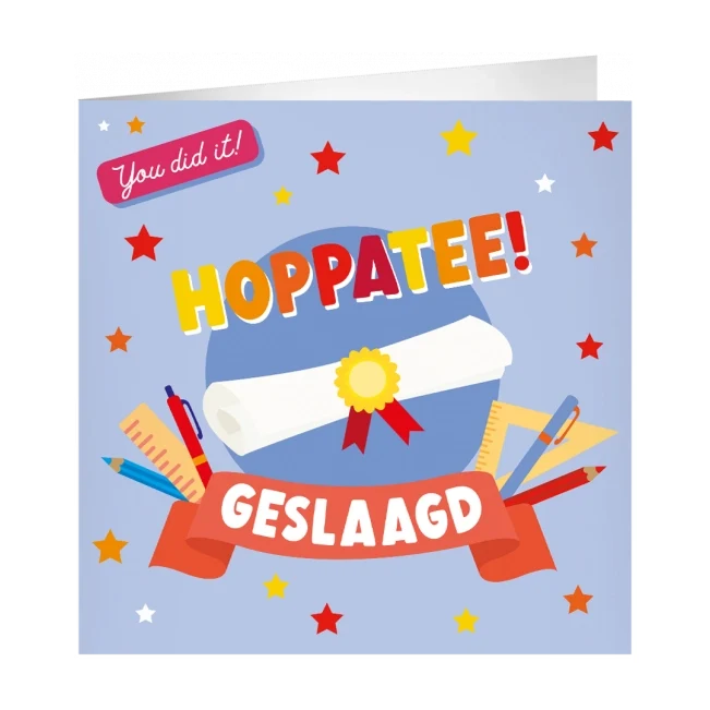XL Wenskaart Hoppatee geslaagd