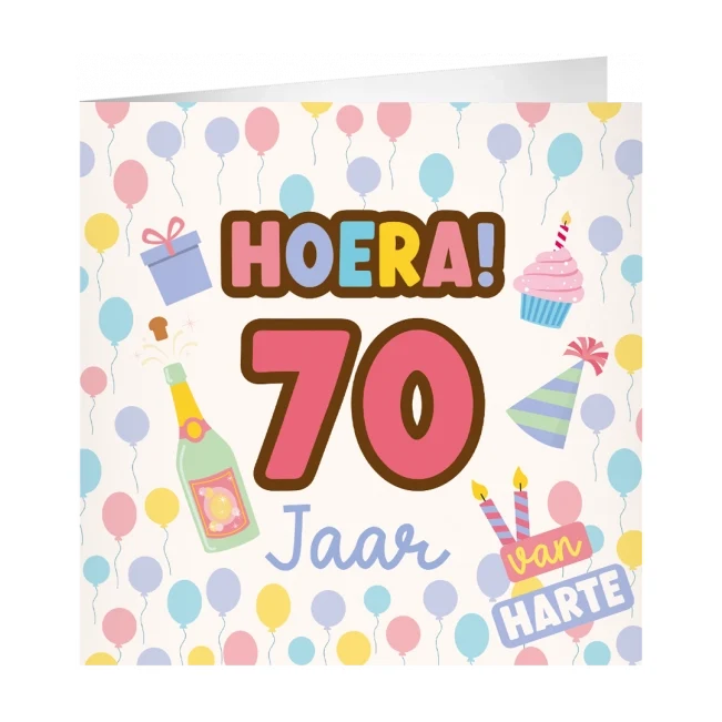 XL Wenskaart hoera 70 jaar