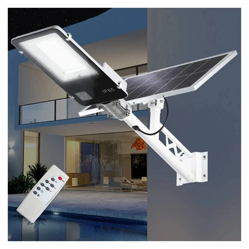 Knockout Solar Flood Light With Easy Push Remote And Long Haul Battery Life Dusk To Dawn Auto Shutoff Rugged IP65 Weatherproof Mount For Backyard Patio