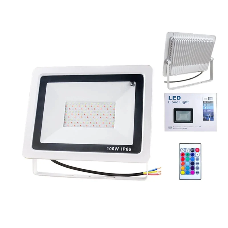Rock Solid Color Changing Led Floodlight Outdoor 30W 50W 100W Rgb Spotlight Ip66 Waterproof Yard Lights With 120 Degree Beam Angle And Hella Bright Output For Driveways And Patios