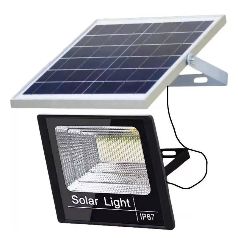 Heavy Duty Outdoor Solar Floodlight Delivering 300W Blazing Bright Lumens For Rock Solid Yard Security With IP67 Waterproof Construction And Simple Hanging Setup