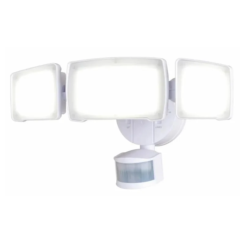 Heavy Duty Tri Head Led Security Flood Light With Slick Motion Sensor And Dusk To Dawn Mode For Ceiling Mount Outdoor Spaces Built Tough For Rock Solid Nighttime Glow And Top Shelf Brightness