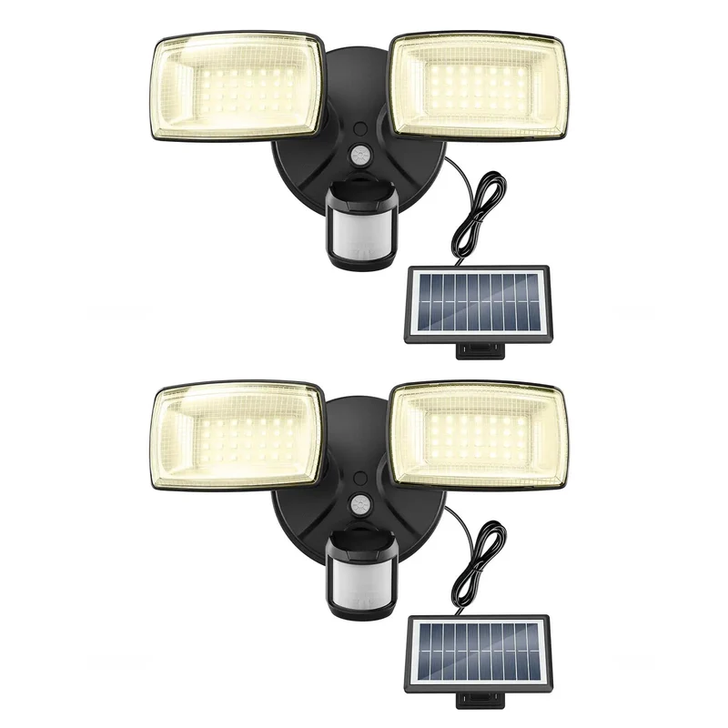 Tough As Nails 36W Solar LED Security Lights With Rock Solid PIR Motion Sensor And Heavy Duty Yard Setup For Zero Wiring Drama And Super Bright Outdoor Protection