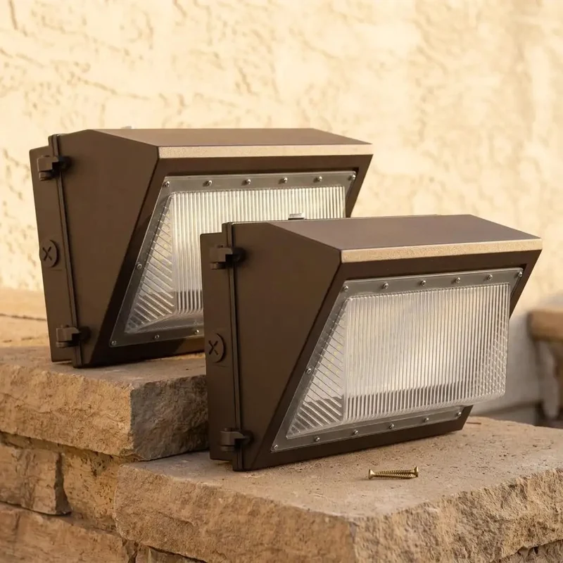 Straight Up Rock Solid Heavy Duty Outdoor Security Flood Lights 2 Pack Delivering A Ton Of Bright Light With No Fuss Dusk To Dawn Photocensor And Weather Resistant Brown Aluminum Wall Mount For Full Yard Glow