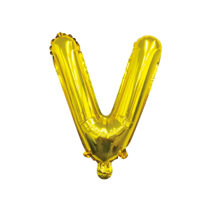 Folieballon letter V goud - 35 cm