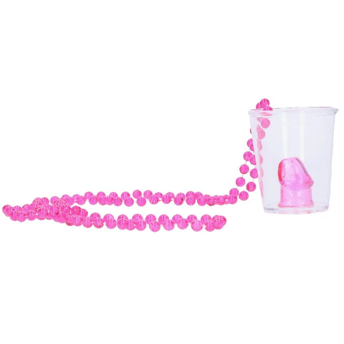 Ketting shotglas penis roze 20 ml - 1 stuk
