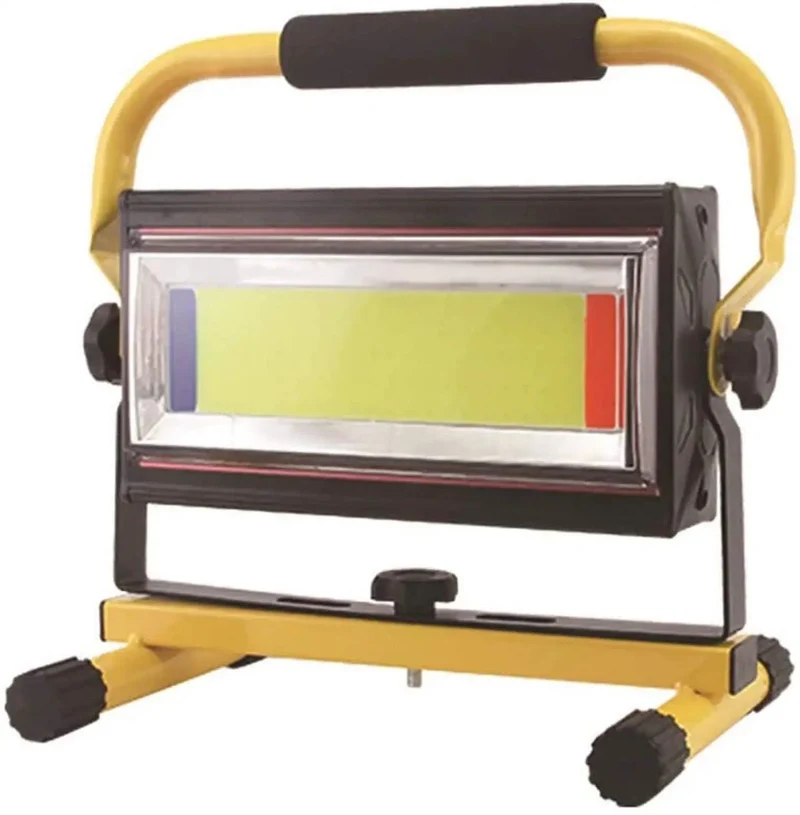 Rock Solid Grab And Go Rechargeable 70W Led Work Light Floodlamp With Adjustable Pivot Handle Portable Job Site Lamp 120 Degree Wide Beam Cordless Construction Flashlight For Crews