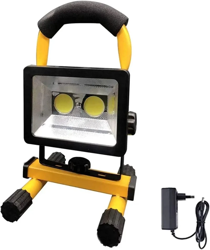 Legit Tough Portable Led Floodlight Pumping Out 30 Watts And 800 Lumens As A Rechargeable Job Site Light IP65 Waterproof Build Ready For Yard Jobs Or Late Night Shifts Featuring Four Brightness Levels Plus Emergency Flash Mode
