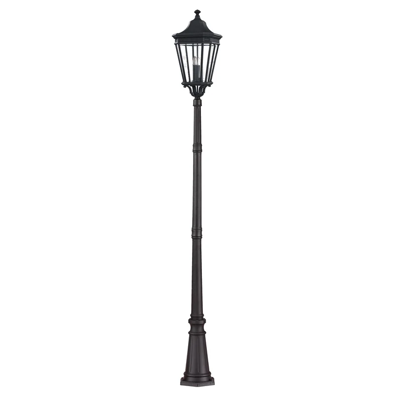 Elstead Cotswold Lane - 3-lichts grote lantaarn voor buiten, zwart IP44, E14