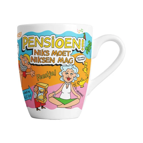 Mok cartoon Pensioen, niks moet