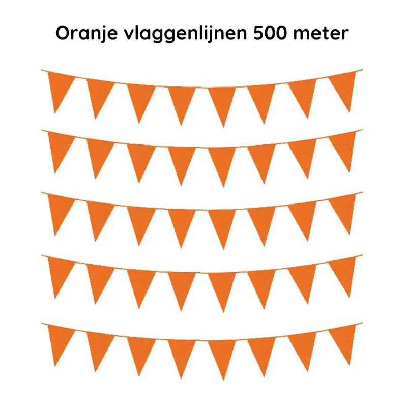 Oranje vlaggenlijnen 500 meter