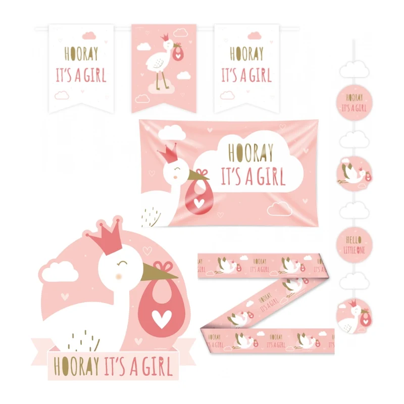 Hooray i'ts a Girl Versiering pakket - L