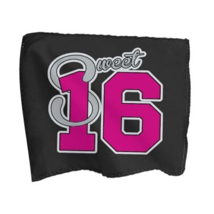 Vlag Sweet 16 95x95cm
