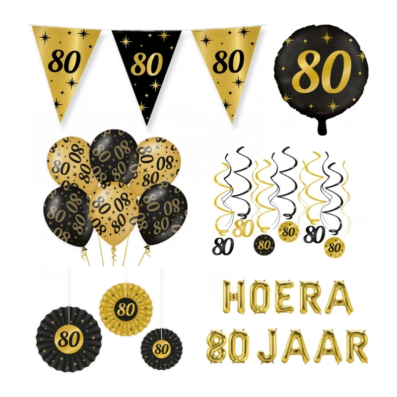 80 jaar Classy Versiering pakket - L