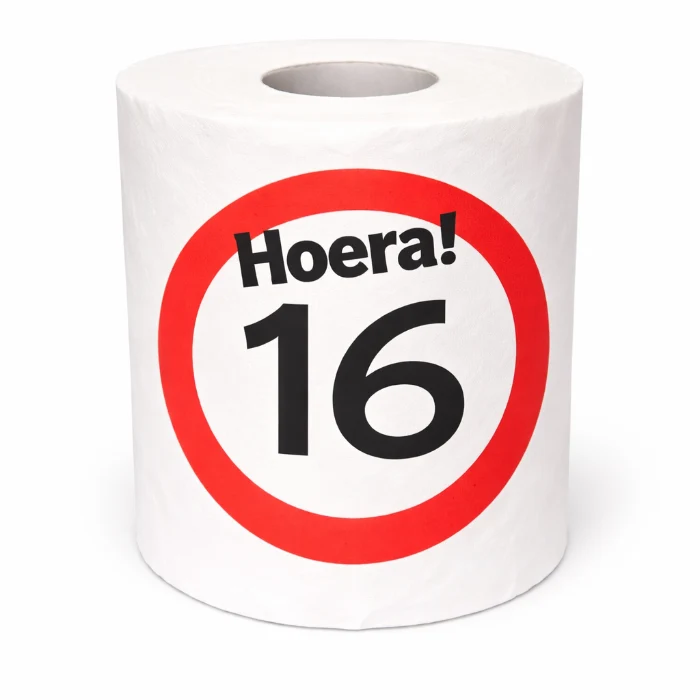 WC rol 16 jaar verkeersbord