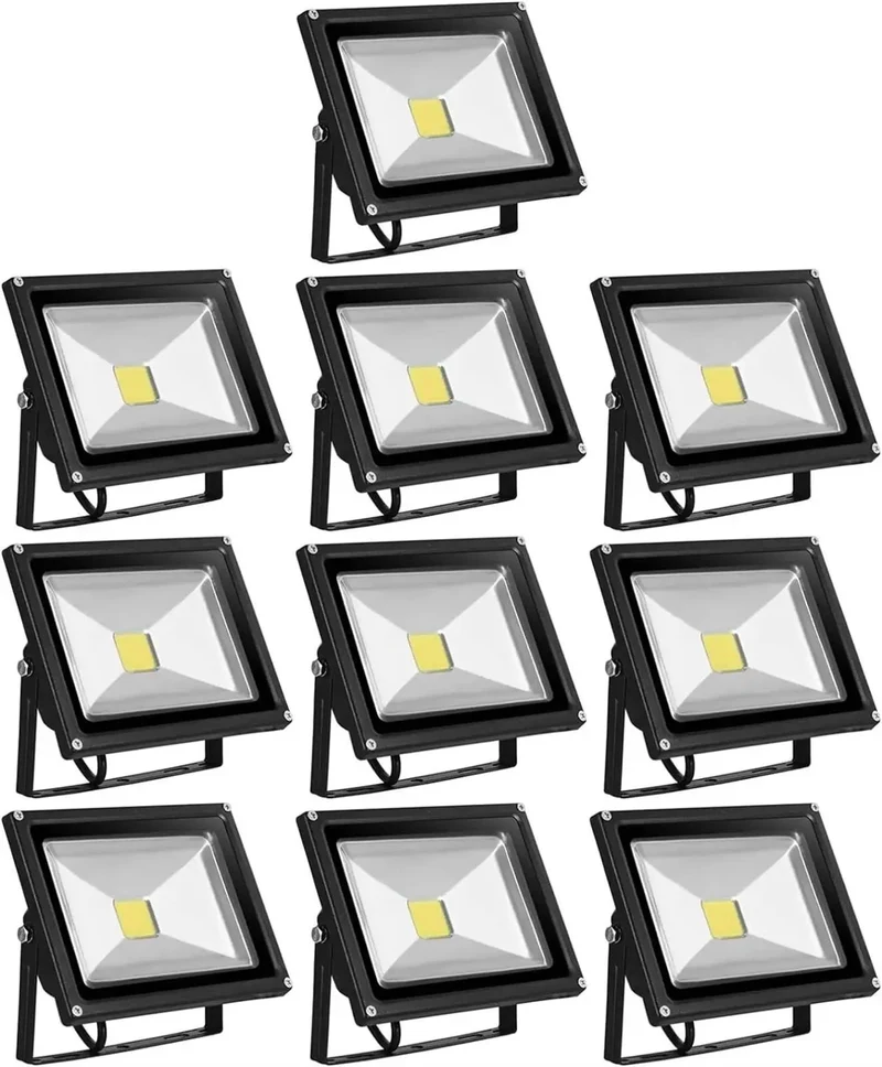 20W LED Flood Lights Deliver Top Shelf 3000K Warm White Light With Heavy Duty Outdoor Security Design And A No Sweat 180 Degree Adjustable Bracket For Quick Patio And Garage Upgrades