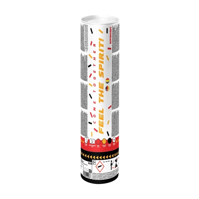 Rood geel zwarte bio confetti shooter