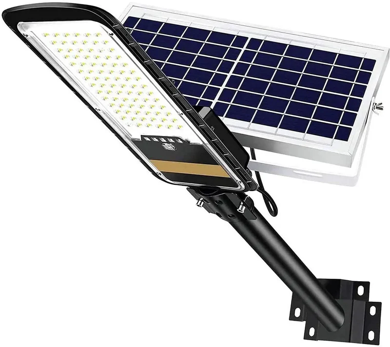 Heavy Duty 80W LED Solar Street Lights Outdoor With Remote Control Top Tier Waterproof IP67 Security Flood Light Dusk To Dawn Sensor For Yard Driveway Patio And Garage Badass Brightness