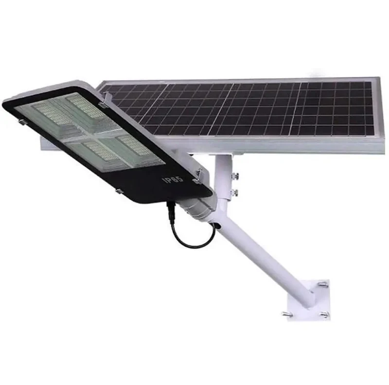 Rock Solid Solar Flood Lights With Pole, Blazing LED Street Light For Driveway And Garage, Weatherproof IP65, Easy Adjust Mount, Massive Runtime Security Beacon To Light Up The Block