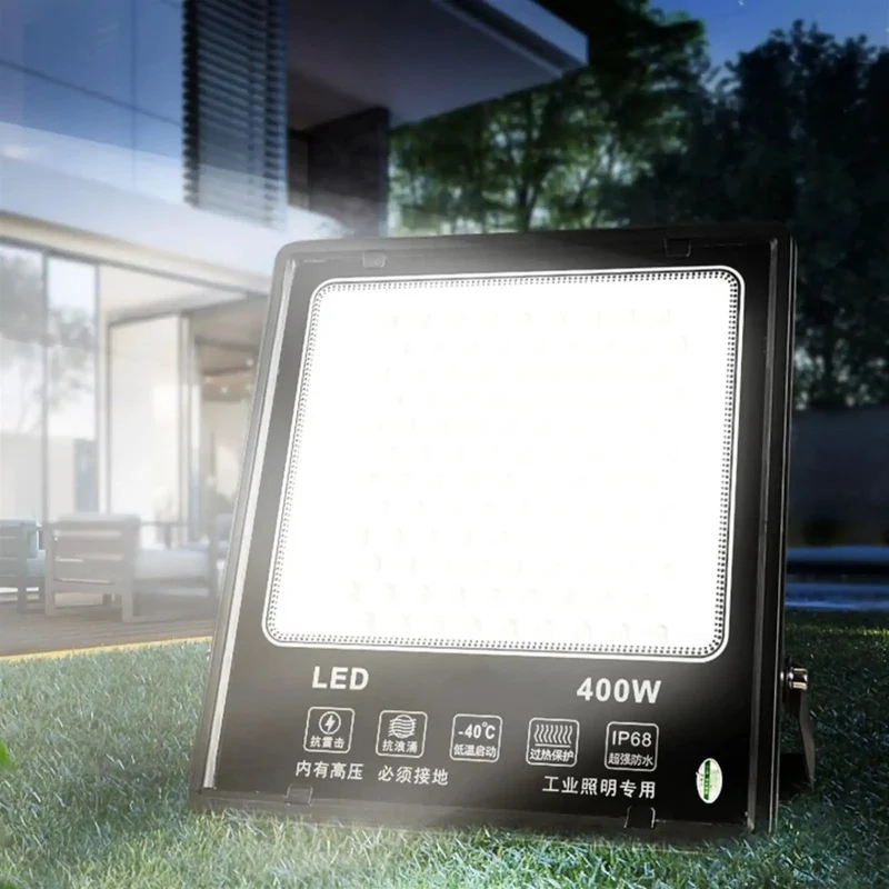 Score Big With This Heavy Duty Outdoor Led Floodlight Throwing 6500K Cool White Light For Top Security. IP68 Rated Aluminum Alloy And Tempered Glass Sheds Rain. Wide Adjustable Brackets. Grab The 50W Or 200W Model To Brighten Your Property Like A Champ.