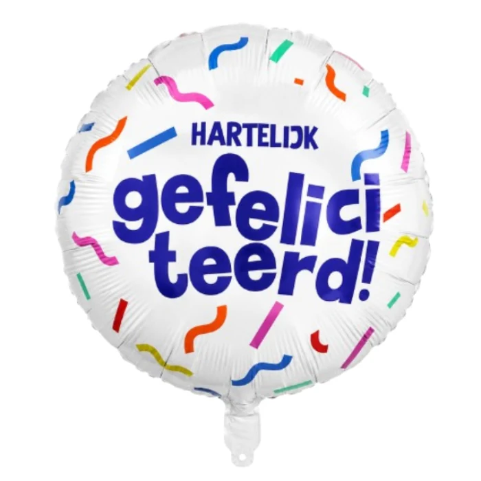 Folieballon gefeliciteerd - 45 cm