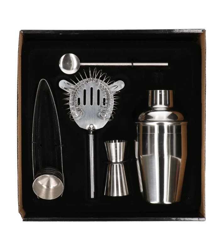 Cocktailshaker set luxe zilver