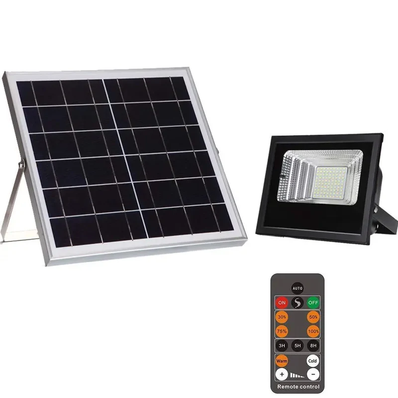 Knockout Outdoor Solar Flood Lights With Remote Control And IP66 Waterproof Housing For Backyard Security Dimmable Brightness Dusk To Dawn Sensor Heavy Duty Led Array No Hassle Mounting