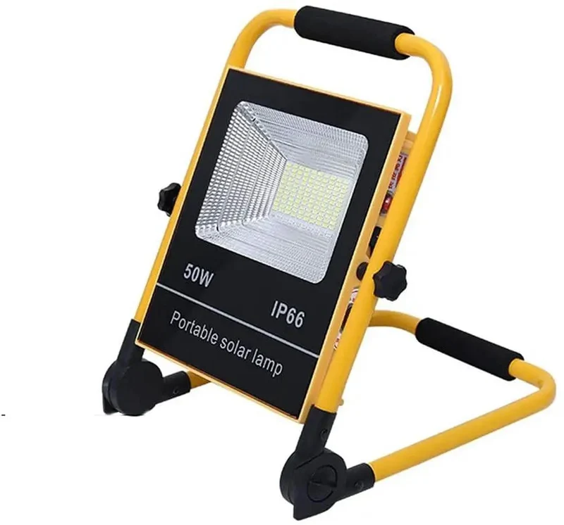 Heavy Duty Portable Led Work Light Rechargeable Solar Flood Lamp Waterproof Construction Spotlight With Massive Battery Backup And Extended Run Time Straight Up Built Damn Tough For Any Job Site