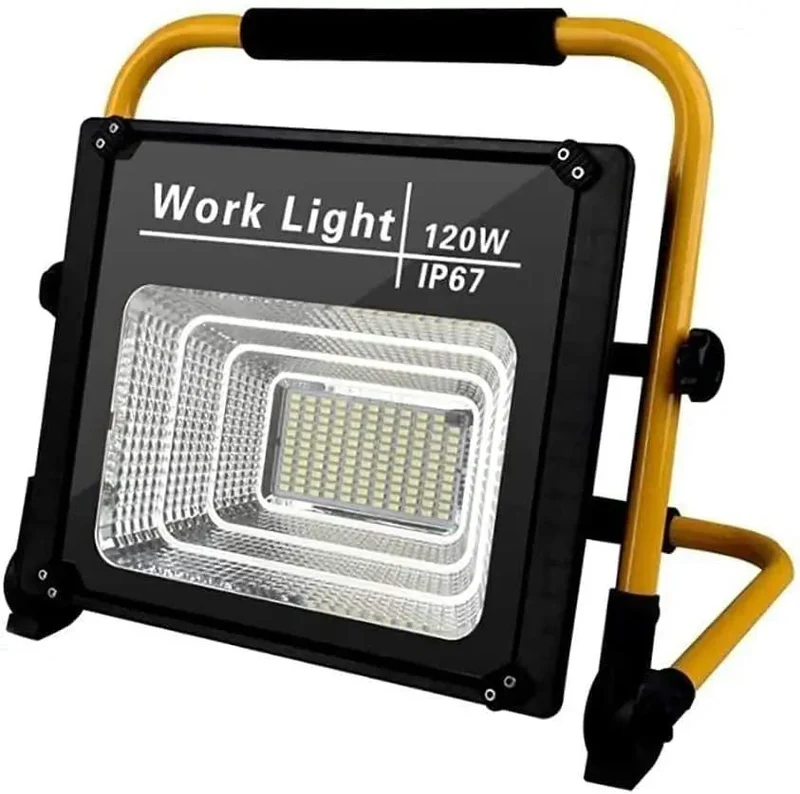 Heavy Duty 120W Rechargeable Led Floodlight With Badass Weatherproof Remote Control And Tuned Timer Rock Solid Job Site Beast For Outdoor Grunt Work And Weekend Campouts