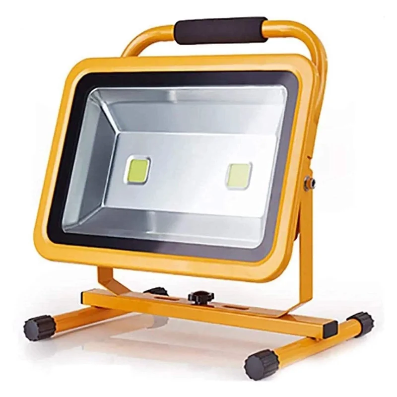 Heavy Duty Rechargeable LED Floodlight 100W 10000 Lumens Badass Work Light With Rock Hard IP65 Waterproof Aluminum Housing For Any Job Site Or Weekend Project