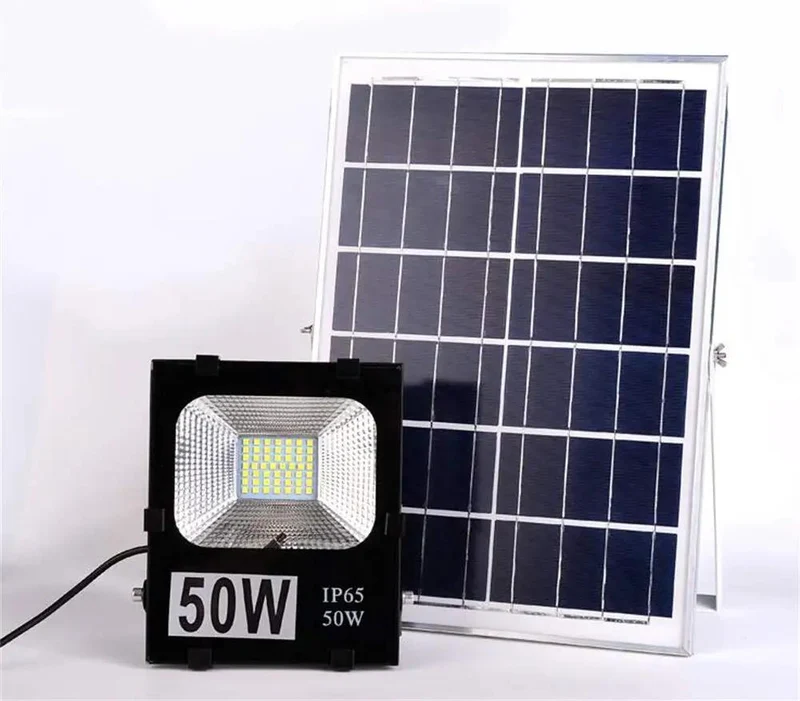 Heavy Duty Solar Floodlight For Outdoor Patio, Badass Waterproof IP66 Led Spotlight With 50W Super Bright Output, Rugged Rechargeable Work Lamp And Long Cable