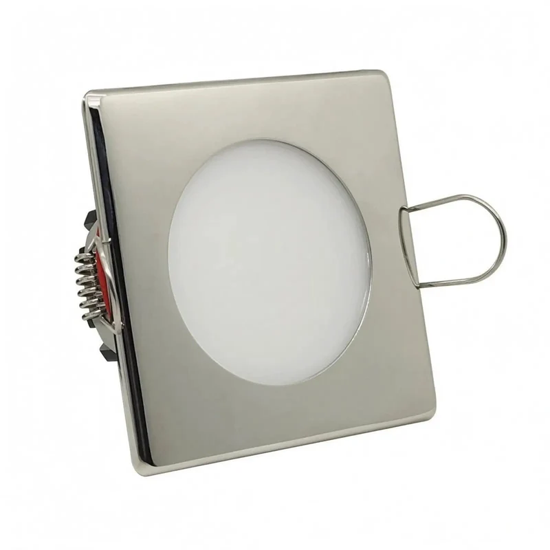 Square LED Recessed Light Dimmable 0 To 10 IP65 Waterproof Ceiling Fixture With Straight Shot Spring Clip Mount For Damp Spaces That Make It Easy To Dial In Crisp Bright Lighting Anywhere