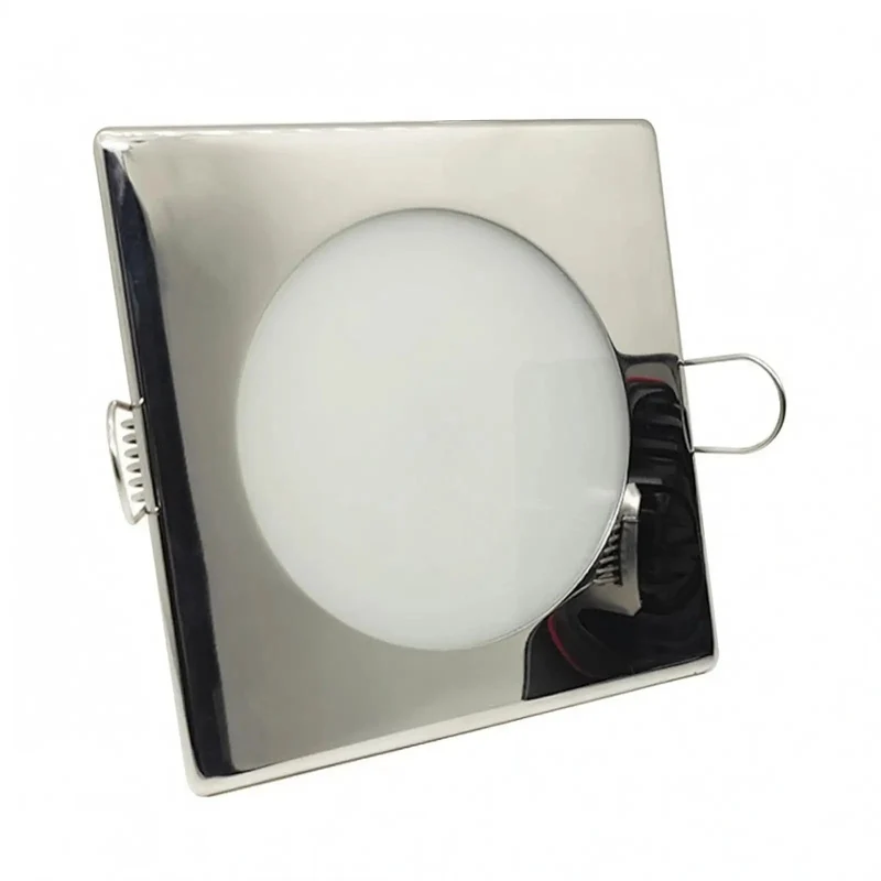Square Led Recessed Light With Warm White 3000K Trim Stainless Steel Indoor Ceiling Spotlight 7 Watt Bright Overhead Fixture For No Hassle Drop In Install And Top Tier Home Glow