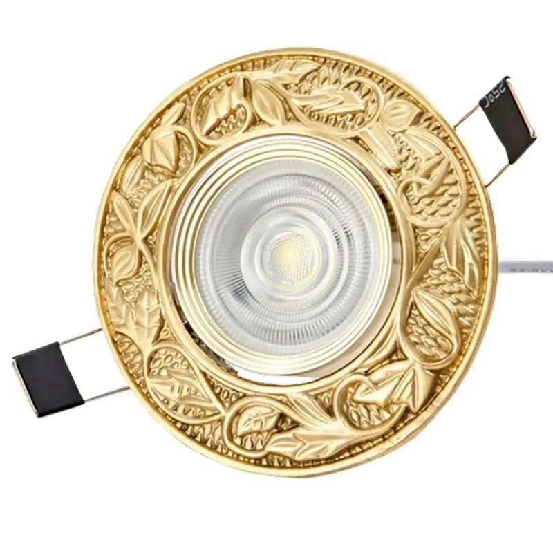 Killer Vintage Vibes Brass Led Recessed Downlights 5W Ultra Slender Round Ceiling Lights with Dead Simple Housing Flat Baffle Trim Kit Sweet Gold Accent for Tight Ceilings and Interior Design