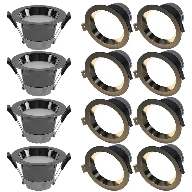 12 Pack Led Recessed Lights 5W And 7W Ultra Thin Downlight Crafted For Zero Hassle Flush Mount Install 3.5 In And 4.4 In Dimmable Round Aluminum Can Light No Flicker Sweet Ambient Glow For Home