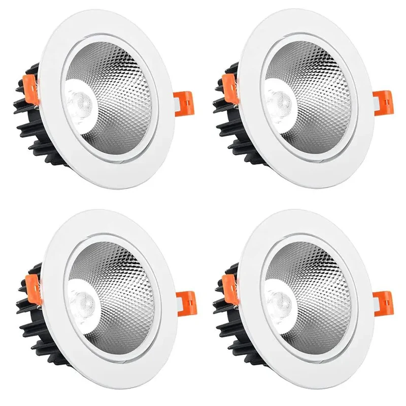Sleek 4 Pack Led Recessed Downlights With Tilt Adjustable Heads, Waterproof Aluminum Canister Spotlights, Heavy Duty Fixtures For Retail Shops And Accent Walls, Tough Build That Turns Heads