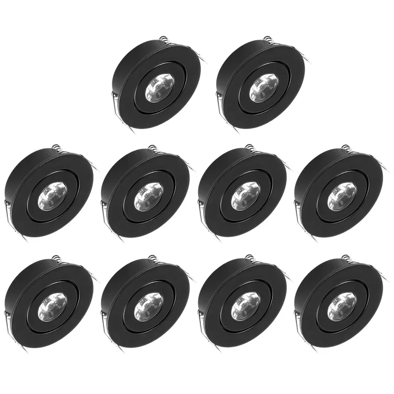 10 Pack 2 Inch Adjustable Gimbal LED Recessed Can Lights Rock Solid Aviation Grade Aluminum Housing Total Breeze Installation Glare Free Flicker Free Clean Glow