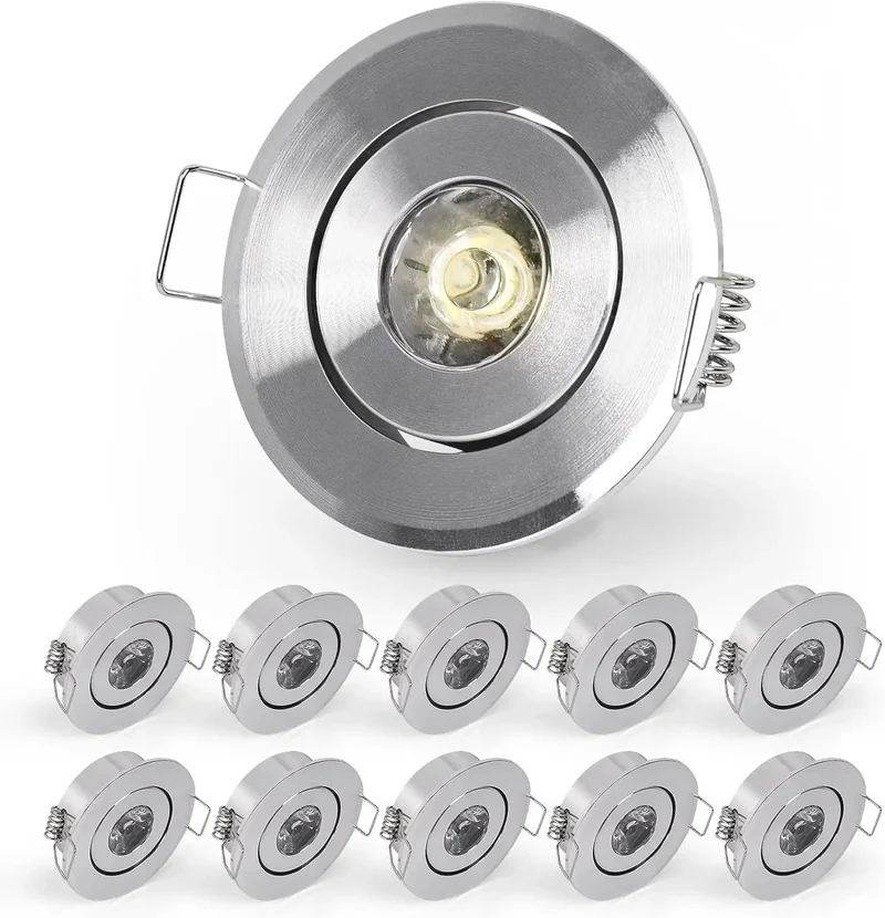 Built Tough 10 Pack 2 Inch Led Recessed Ceiling Spotlight With Fluid Gimbal Rotation Dang Bright 120 Lumen Glow Slick Aluminum Casing No Sweat Ac 120V Plug Play Install For Clean Vibes