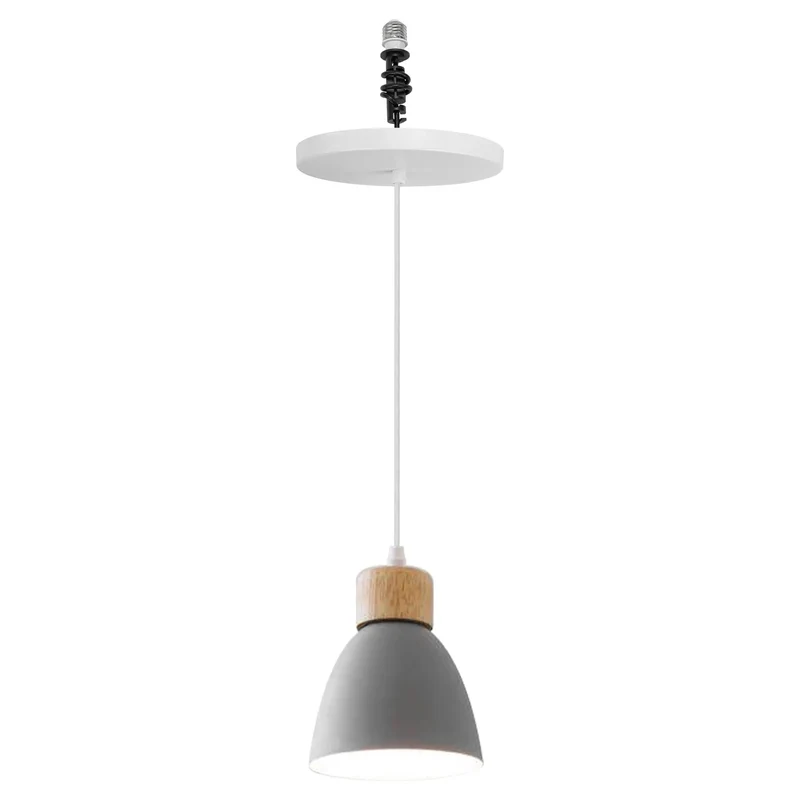 Heavy Duty Drop Down Can Light To Pendant Conversion Kit Fits 4 5 6 Inch Junction Box With E26 Bulb Socket Adapter For Farmhouse Kitchen Island Gray Metal Ceiling Fixtures