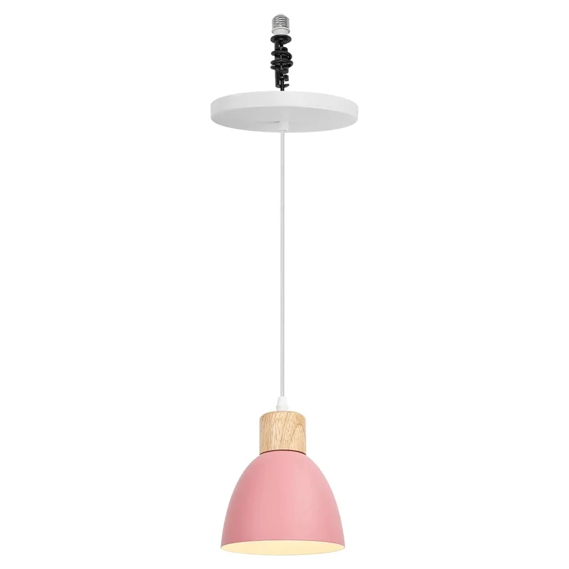 Dusty Pink Metal Recessed Can Light Conversion Kit For 4 5 6 Inch Holes With E26 Screw Socket Instant Glow Up Dimmable Fixture Upgrader For Kitchen Island Hallway No Fuss Install