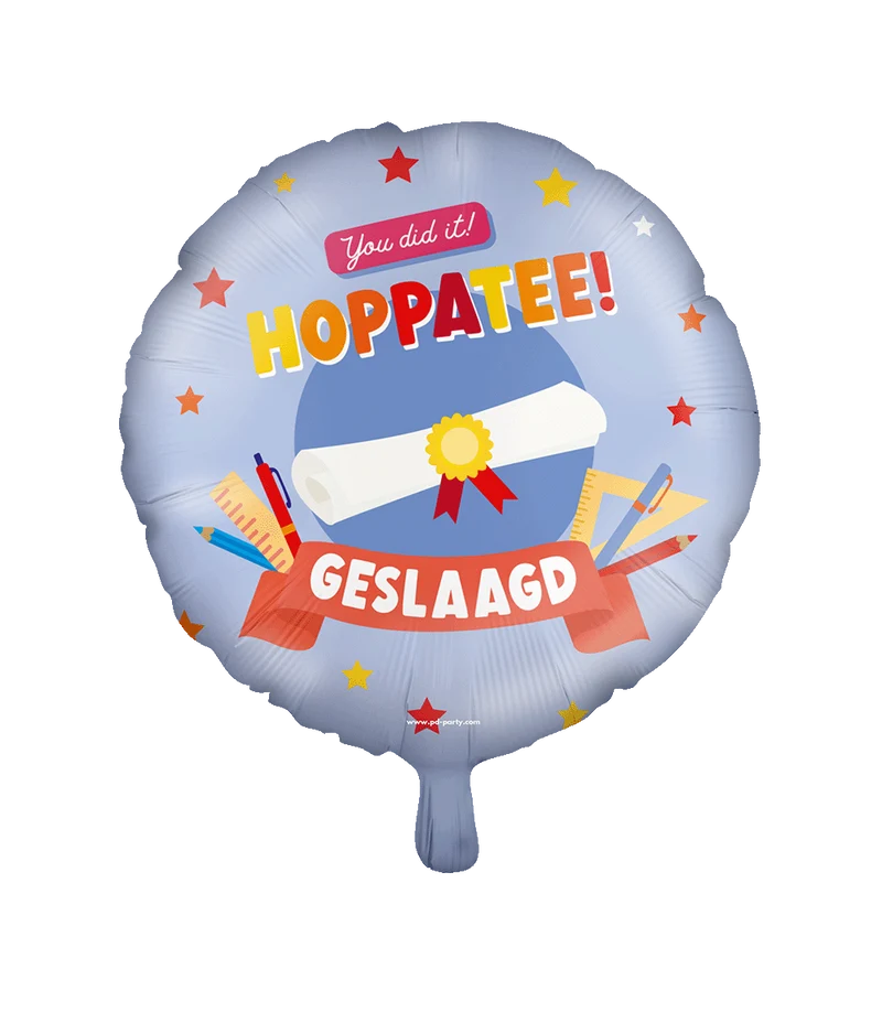 Folieballon - Geslaagd hoppatee! 46cm